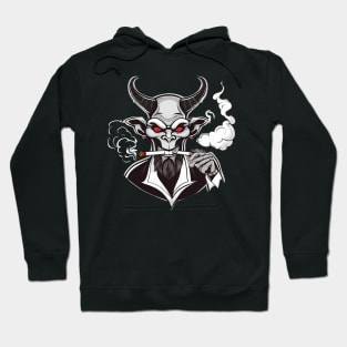 devil smoking a blunt cartoon design Hoodie